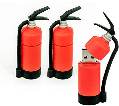 CLE CARDAN LIGHT EUROPE 3X USB Speicher Stick 8GB Mini Feuerlöscher rot Datenspeicher Gadget