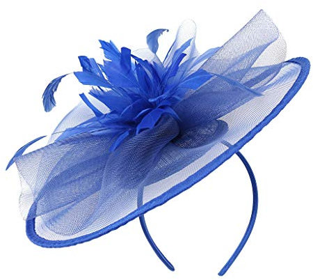 carol -1 Haarschmuck Haarreif Eleganter Fascinator mit Federn Blumen Kopfbedeckung Braut Hochzeit Fascinator Hüte mit Feder Vintage Hat Damen Hochzeit Fascinator Haarreif Hut Tee Party Accessoires