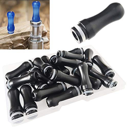 CESFONJER 20 Pcs 510 Plastic Drip Tips 510 Bocchini 28mm Lunghezza (Gocciolatore rotondo nero)