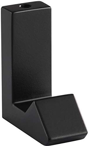 Gedotec Design Wand-Garderobe einzeln Garderobenhaken Metall Kleiderhaken schwarz matt - TINY | Haken Stahl schwarz matt | Wandhaken zum Durchschrauben | 1 Stück - Mantelhaken für die Wand-Montage
