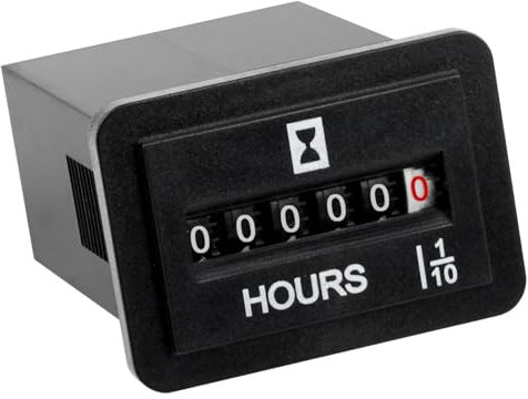 Compteur horaire mécanique Runleader pour l’entretien, Volt.DC 6V à 80V pour tondeuse à gazon, voiturette de golf, bateau, chariot élévateur, camping-car, sawmil, etc.