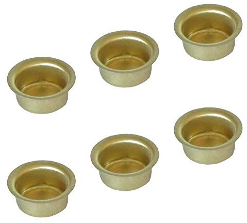 Auswahl Größe - Kerzentülle Kerzeneinsatz Kerzenhalter aus Metall, für Baumkerzen, Puppenkerzen, Pyramidenkerzen Tafelkerzen und Teelichter - Hier: 6 Stück Tülle 14 mm