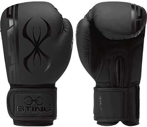 STING Boxhandschuhe Armaplus Weiß/Schwarz - Moderne Boxhandschuhe für Boxen Kickboxen Sparring Muay Thai (10oz)