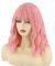 Topcosplay Damen Perücke Rosa Lang Gewellt Locken Natürlich Perücke für Kostümparty Halloween Karneval (Hell-Pink)