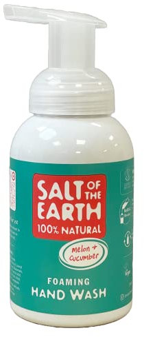 100% Natural Foaming Hand Wash by Salt Of the Earth, Melon & Cucumber - Vegan, Instant Foaming, Refillable, Leaping Bunny Approved, Made in The UK - 250ml