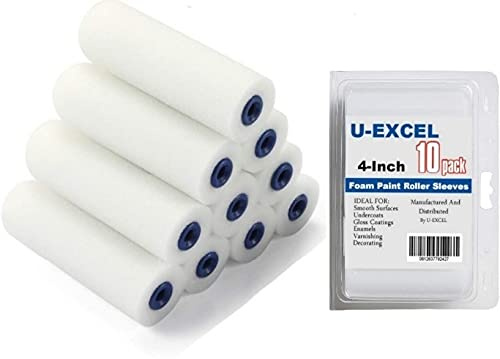 Paint Roller Covers, 4 Inch Roller Sleeves, DIY High Density Rollers, Replacement Naps for Painting Brush, Home Supplies for Roller Frame, Covers for 4 Paint Roller. (4 Inch x 10 Pack)