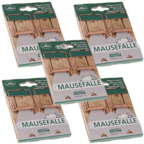Agrarflora Mausefalle Spar Set - Schlagfalle zur Mäusebekämpfung - Schnappfalle mit Holzwippe - tierschutzgerechte Köderfalle - hohe Schlagkraft - altbewährter Klassiker aus Buchenholz - 10 Stück