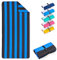 Fit-Flip Toalla de Playa Microfibra Grande - Ligera, Fina y de Secado rápido – Toallas para Viajes, Natación y Piscina - 100% reciclada – a Rayas Azul - Gris Oscuro – 160 cm x 90 cm