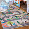 Mazovia Kinderzimmerteppich Antirutsch - Waschbar bis 30 Grad - Spielteppich Straße Stadt Straßenteppich - Kurzflor Kinderteppich für Kinderzimmer - ÖKO-TEX - Beige Creme Bunt 160 x 230 cm