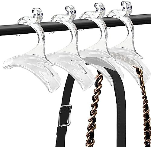Besser Bag Hanger 4 Pcs,Purse Hanger for Closet, Acrylic Purse Handbag Organizer,Protecting Bag Shape & Organizing Space(White)