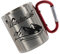 Crealuxe Edelstahltasse mit Karabiner - Wanderlust - 330ml, Geschenk zum Wandern, Hiking, Tasse personalisiert, Kaffeetasse, Bürotasse, Metalltasse mit Name