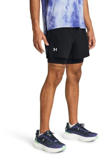 Under Armour Short 2 en 1 Launch Run 5 Pouces Homme Shorts, Midnight Navy, XL