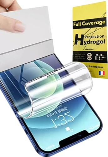 WardSan [5 piezas para iPhone 8/7/6/SE 2022/SE 2020 – Película protectora de pantalla hidrogel 3D con soporte para teléfono dedo para selfie | Antigolpes | Compatible con carcasas TPU | Película
