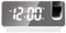 TNSLAND Projektionswecker, Wecker Radiowecker mit Projektion 180 °, LED Wecker Digitale Uhr, Digital Uhr Snooze-Doppelgong Temperatur USB-Anschluss Ladefuntion, Projektionsuhr für Haus Büro (Weiss)