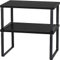 Set of 2 Kitchen Organisers, Cupboard Shelf, Spice Rack, Stackable and Expandable Storage Rack for Kitchen Cabinets, Utensils, Tableware, Canning Cans, Spices, Rustic Counter Rack (Black (2 Pieces)