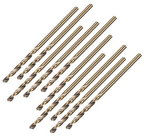 TA-VIGOR 10Pcs 1.6mm Straight Shank Twist Drill Bit, High Speed Steel M35 Cobalt Twist Drill Bit with 1.6mm Shank for Drilling Tool Stainless Steel Metal Plastic Wood