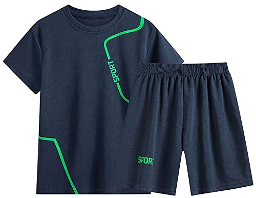 Echinodon Jungen Sport-Set Shirt + Shorts Schnelltrockend Set für Jogging Training Fußball