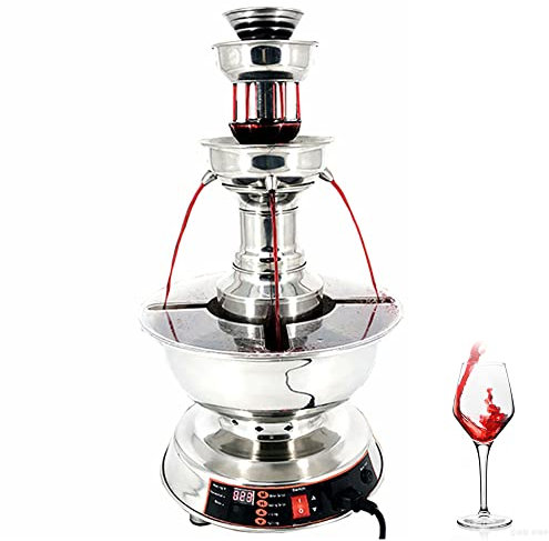 YUNYN Electric Wine Fountain Machine, 3.5L 3-Tier Wine Fountain, 0-100° Temperature Adjustment, Beverage/Champagne Fountain Machine, Juicers in Bars/Cafes/Snack Bars