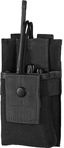 FRTKK Tactical Radio Holder Radio Holster Molle Radio Pouch Universal Radio Case Military Heavy Duty Radio Bag for Police Firefighter Two Ways Walkie Talkies Vest (Black-large)