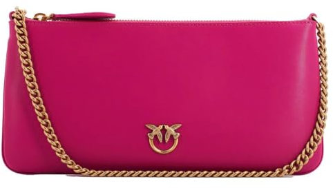 Pinko Horizontal Flat Vitello Seta, Borsa Donna, N17Q_Pink Antique Gold, Taglia Unica