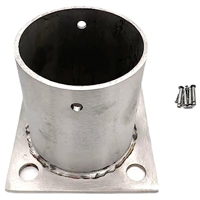 ZAQYCM Round Post Base Bracket 60 70 80 90 100 120 150 MM, Fence Post Base Plates Stainless Steel for Pergola, Gazebo, Porch Railing & Decking, Complete Kit (Size : Dia 150mm(5.9 in))