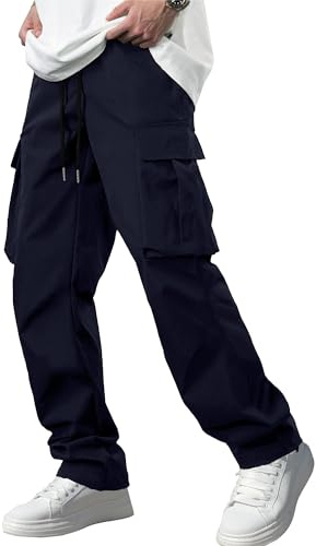 Comdecevis Herren Lässige Hose Comdecevis Lässige Cargohose für Herren, Workout, Jogginghose, Stretch-Sweathose, Wandern, Kordelzug, Taktische Hose mit Mehreren Taschen
