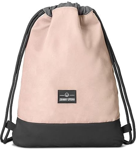 Johnny Urban Turnbeutel Damen & Herren Rosa Grau - Blake - Sportbeutel für Alltag, Festival, Sport - Rucksack Beutel mit Kordelzug - Wasserabweisend