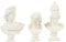 3 x griechische Kopfstatue, klassische griechische Figur, Porträt, Büste, Gips-Skulptur, Athena-Statue, Kunstharzstatue, Apollo-Figur, Ornamente, Skizze, Übung, griechischer Gott, Büste, Griechenland