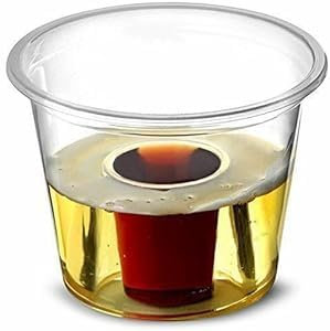 AMD Nexus 50 X Bomb Shot Cups CE Marked Clear, 25CL, Sealed Pack Sleeve, Recyclable, Bomb Shots, Polypropylene, Crushable, Jagerbomb, Ideal for Redbull & Jagermeister