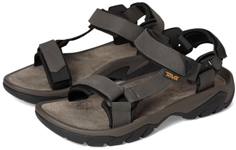 Teva Herren Terra Fi 5 Universal Leather Sportsandale, Dark Gull Grey, 40.5 EU