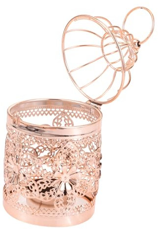 Warmhm Hängender Vogelkäfig-Laternen-kerzenhalter Aus Metall Weiß Dekorativer Teelicht-tischaufsatz Für Veranstaltungen