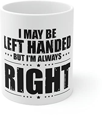 Teegarb Letter Blanket Taza de cerámica blanca novedad zurdos pero soy derecho sarcasmo hilarante ironía sarcástica sardónica Southpaw humorística 325 ml