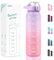 SLUXKE Gourde isotherme en acier inoxydable 500 ml avec poignée et bouchon hermétique pour école, fitness, gym, randonnée, camping, violet et rose