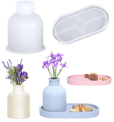 CLIUNT Vase Silicone Mould, Silikonform Vase, Vase Gießformen, Epoxidharz Silikon Vase Formen, Gießformen Silikon Vase, DIY Vase Epoxidharz Formen für die Vasen Stifthaltern und Kristallflaschen