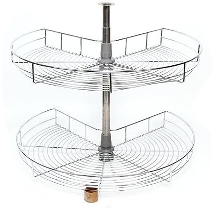 TRIEBAN Organizador de armario de cocina, 2 niveles giratorio, estante de cocina, estante de esquina, armario de 270°, organizador de macetas, cajones, sistema de organización, bandeja de cocina,