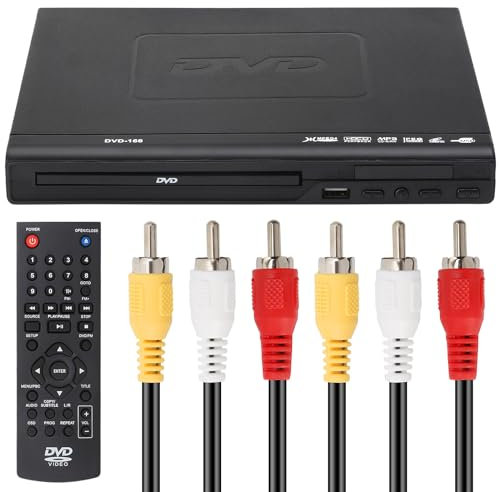 Ruiqas USB Multifunction DVD Player for TV EVD Player with AV Output VCD Player Remote Controller UK Plug