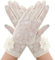 Lusofie Kurze Spitzenhandschuhe Beige für Damen Elegante Kurze Handschuhe Spitze Dehnbare Handgelenklange mit Touchscreen für Halloween Braut Opernball Sommer Sonnenschutz UV Handschuhe