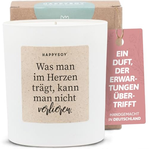 Geschenke für Trauernde - Duftkerze mit Spruch - Trauerkerze, Trauergeschenk, Trost Geschenke, Trauerkerzen - Handgemachte Kerze - Sojawachs - Weiß