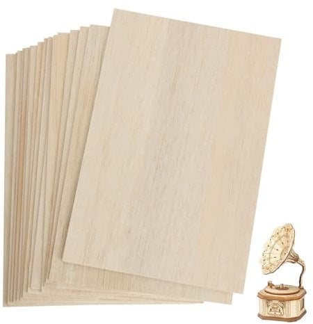 15Pack 400 x 300mm Basswood Sheets, 3MM Craft Plywood Sheets, Plywood Board Thin Wood Board Sheets, Unfinished Wood Boards for Crafts, Hobby, Model Making, Wood Burning