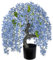 Arborus Kunstblumen Glyzinie 47 cm Künstlicher Blauregen im Topf Blaue Künstliche Blumen wie Echt Fake Blumen für Tisch Regal Fensterbank Deko im Wohnzimmer Schlafzimmer Badezimmer Esszimmer