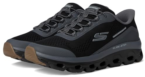 Skechers Men's Glide-Step Sole Hands Free Slip-in Sneaker,Black/Charcoal,11.5 Wide