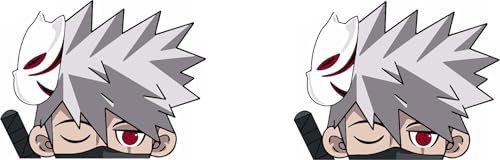 Naruto Shippuuden Auto Peeker Anime Sticker - 2 Stück Ninja Aufkleber - 9 cm Boruto Design für Autos und Laptops (Kakashi)