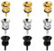 TopBine 9 Stück Gitarrengurt Knöpfe,Gitarrengurt Endknopf Metall Gitarrengurt Endknopf Gitarrengurt Schlösser für Klassische Elektrische Akustikgitarre Bass Ukulele (Gold Silber Schwarz)