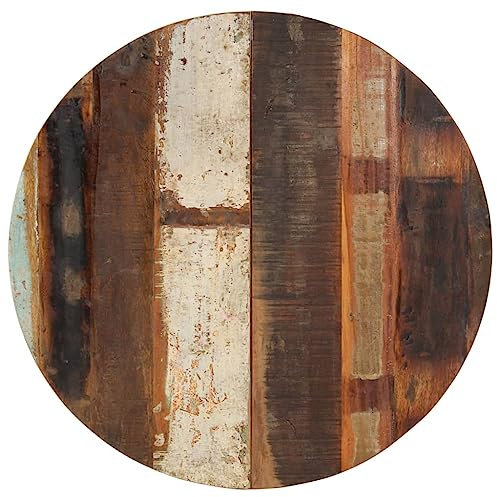 Homgoday Runde Tischplatte 70 cm 15-16 mm aus recyceltem Holz, Tischplatte, Couchtischplatte, Couchtischplatte für Wohnzimmer