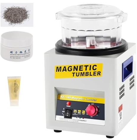 XIXIPIN Magnetic Tumbler Jewelry Polishing Machine,Magnetic Polisher Jewelry Polisher Capacity 600g