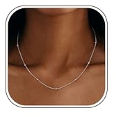 JeweBella Goldkette Damen Wasserfest mit Herz/Kugel/Rund/Perlen 18K Silber Choker - Schmuck-Geschenke