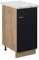Vicco Küchenunterschrank Fame-Line, Schwarz gestreift, 40 cm, AP Marmor