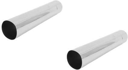 jojofuny 2pcs Chimney Exhaust Pipe Outdoor Venting Flue Gas Pipe Straight Pipe Chimney Accessories for Wood Stoves Boiler Flue Pipe Fire Stove Pipe Stove Tube Silver Stainless Steel