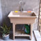 Fregadero de lavandería con tabla de lavado y tubo de drenaje, bañera de plástico para limpieza de baño, lavabo, grifo frío/caliente para lavadero, garaje