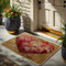 Heart-Shaped Door Mat, Red Mosaic Design Doormat for Outdoor & Indoor Entrance Romantic Decor, Non-Slip Waterproof Dust Absorbent Front Mat, Easy to Clean 29x17 Inch